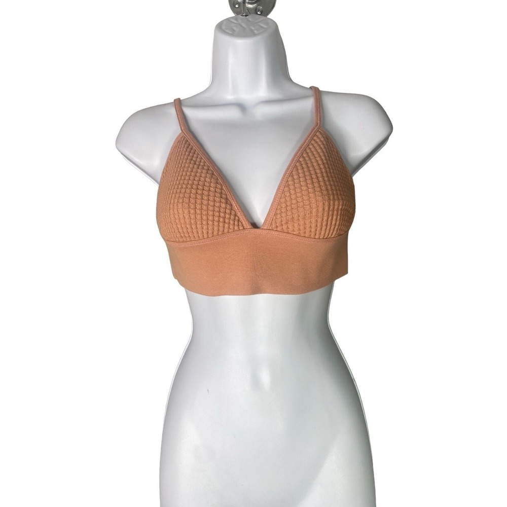 Jonathan Simkhai Womens Ribbed Knitted Coral Top Bralette Size Small